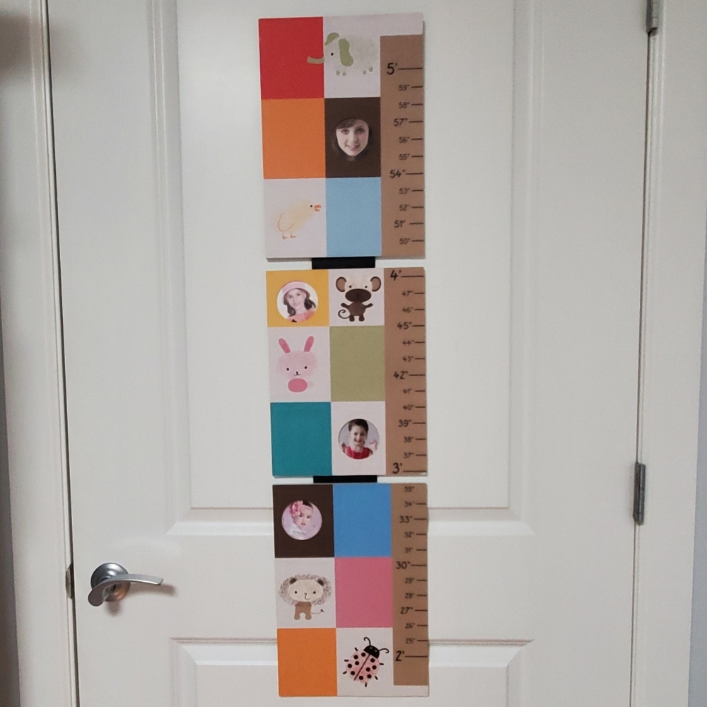 Colorful Blue and Orange Art Decal Growth Chart